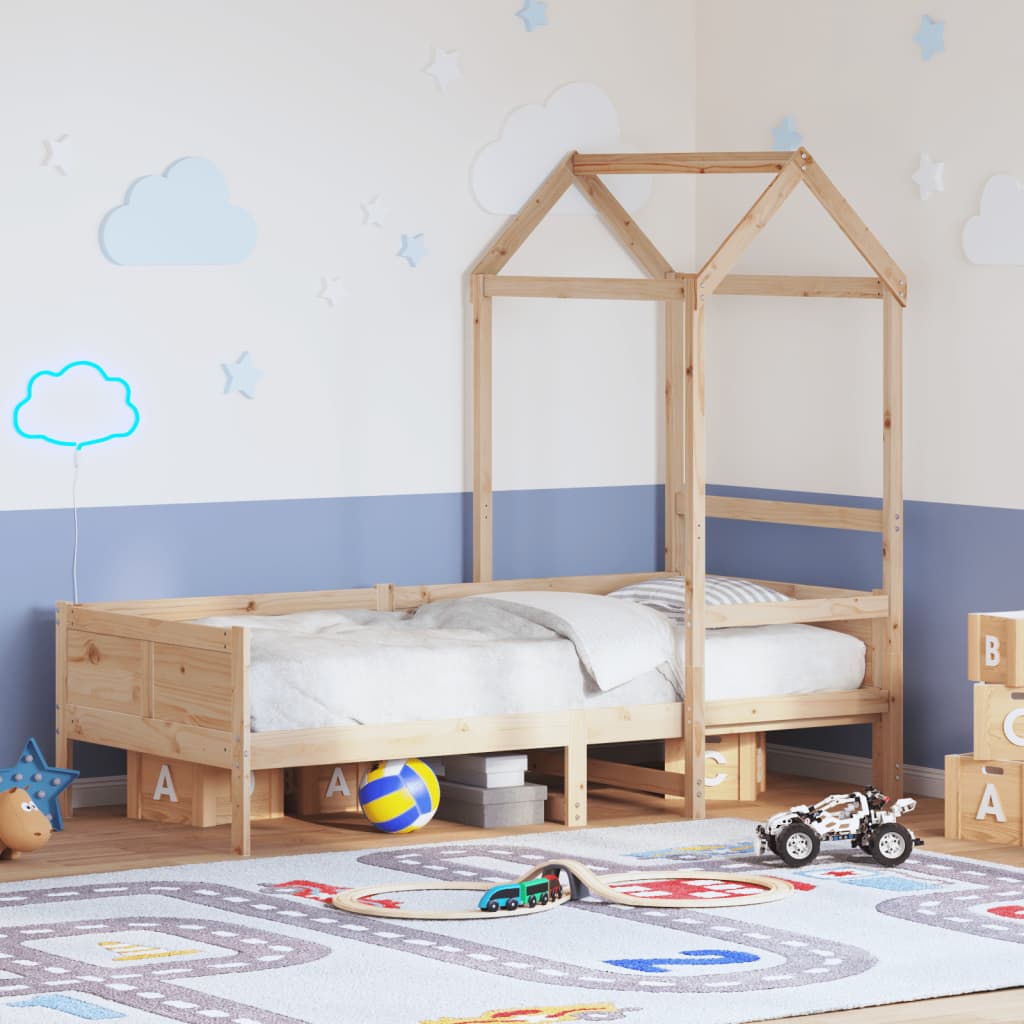 Dormeuse Con Tetto 80x200 Cm In Legno Massello Di Pino - Image 2