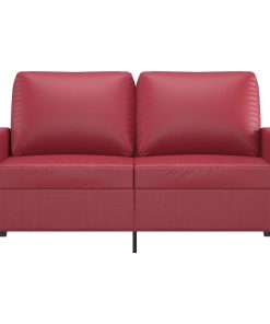 Divano A 2 Posti Rosso Vino 120 Cm In Similpelle