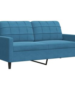 Divano A 2 Posti Blu 140 Cm In Velluto