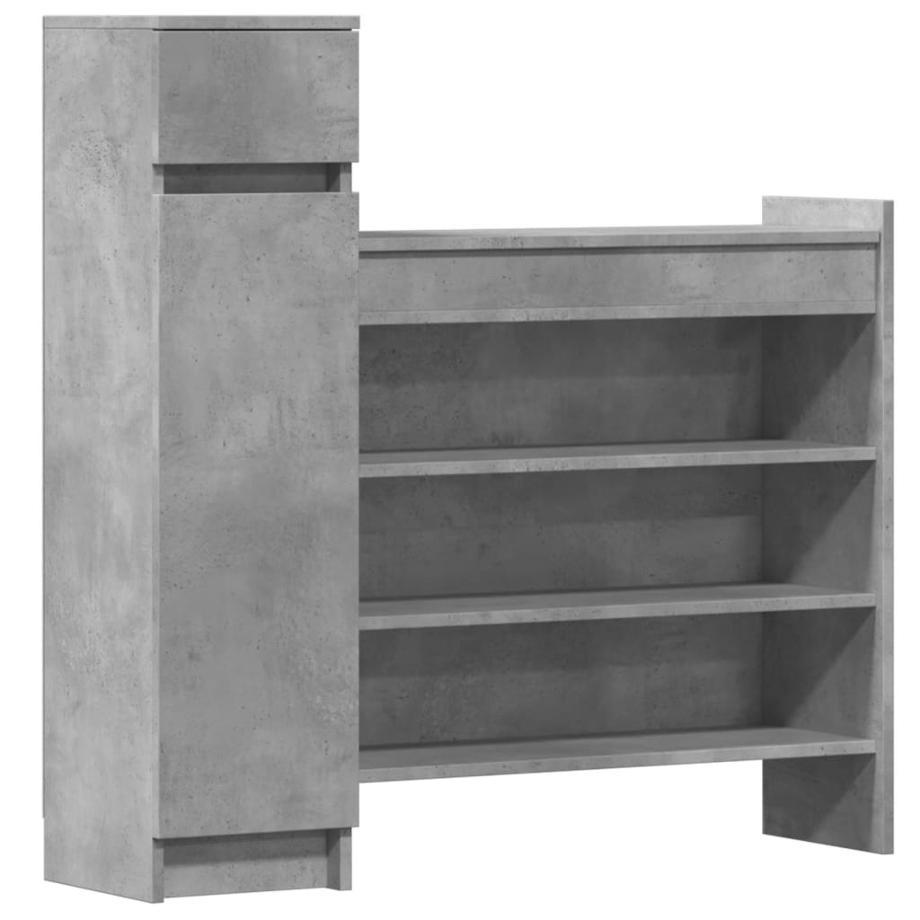 Scarpiera Grigio Cemento 100,5x28x100 Cm In Legno Multistrato