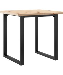 Tavolo Da Pranzo Telaio A O 80x80x75,5 Cm Legno Pino E Acciaio