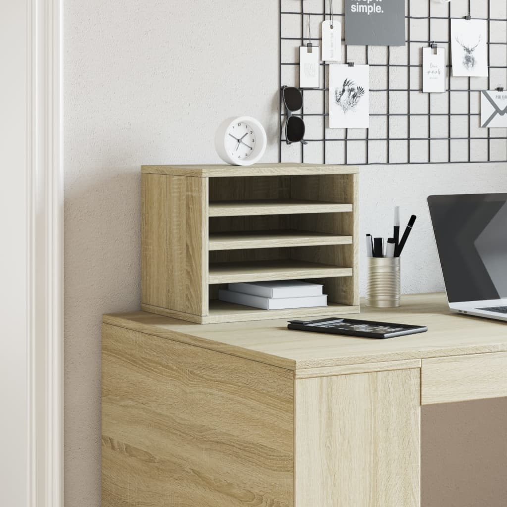 Organizer Scrivania Rovere Sonoma 36x26x29,5 Legno Multistrato