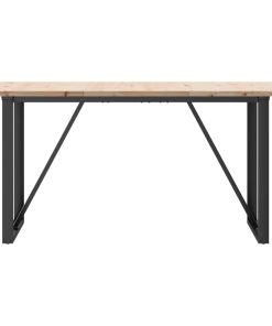 Tavolo Da Pranzo Telaio A O 160x80x75,5 Cm Legno Pino E Acciaio