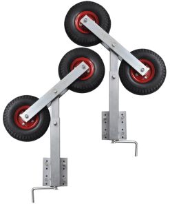 Set 2 Supporti Prua A Doppia Ruota Per Rimorchio Barca 59-84 cm
