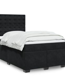 Giroletto A Molle Con Materasso Nero 120x190 Cm In Velluto