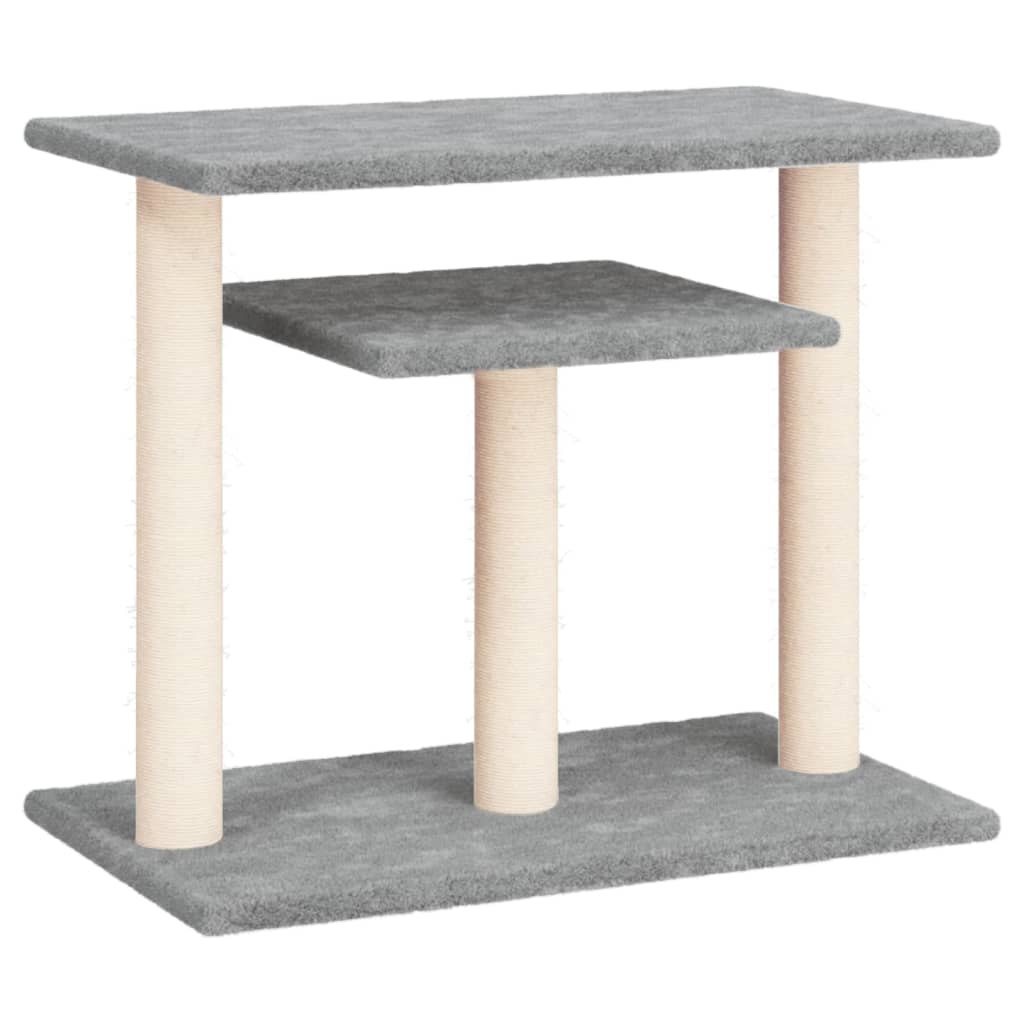 Pali Tiragraffi Per Gatti Con Piattaforme Grigio Chiaro 62,5 cm