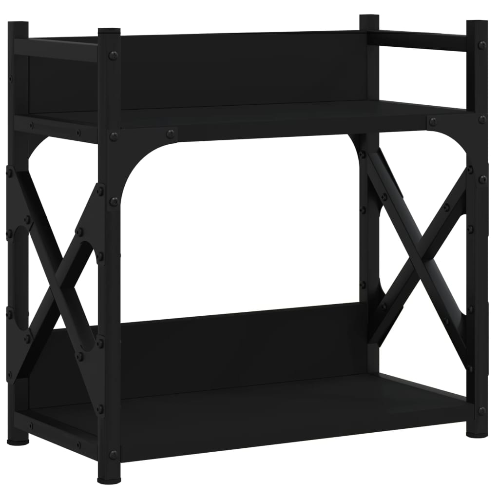 Supporto Per Stampante 2 Livelli Nero 40x20x40 Cm Multistrato