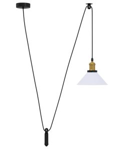 Lampada Sospensione Regolabile E27 Bianco Lucido Ø22cm Metallo