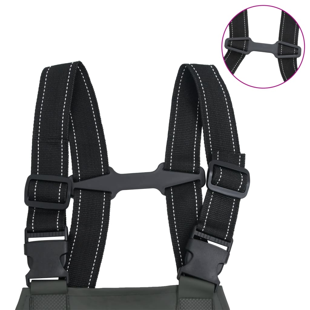 Wader Da Pesca Con Pettorina E Stivali Verde Scuro Taglia 43 - Image 6