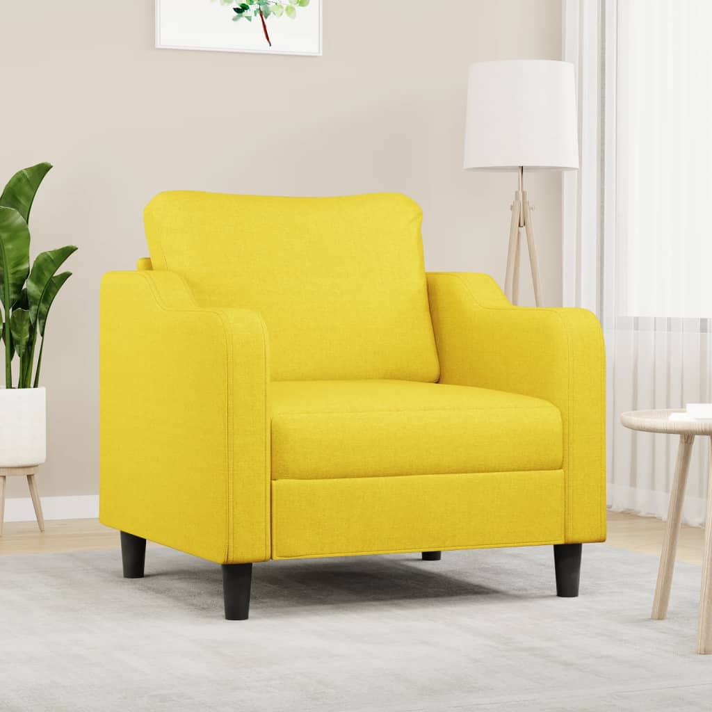 Poltrona Giallo Chiaro 60 Cm In Tessuto - Image 4