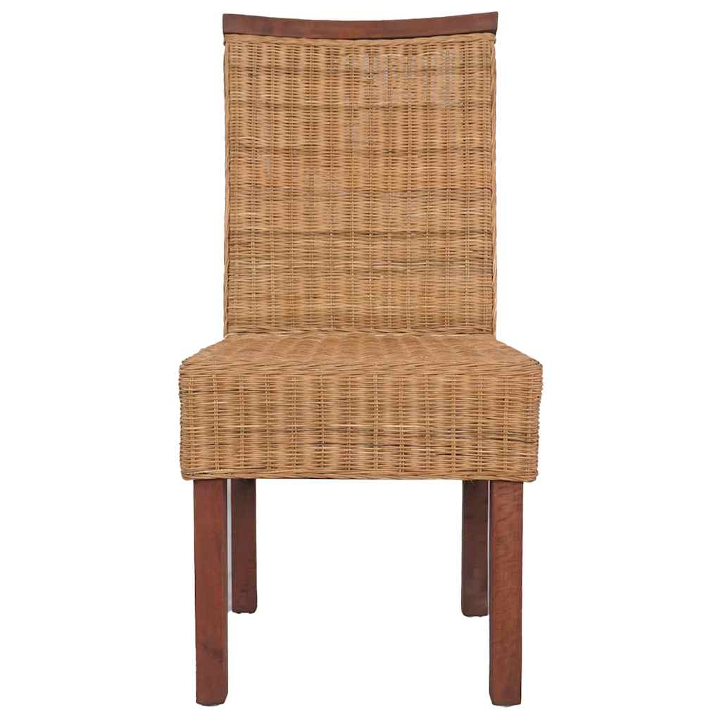 Sedie Da Pranzo 4 Pz Marroni In Rattan Naturale - Image 4