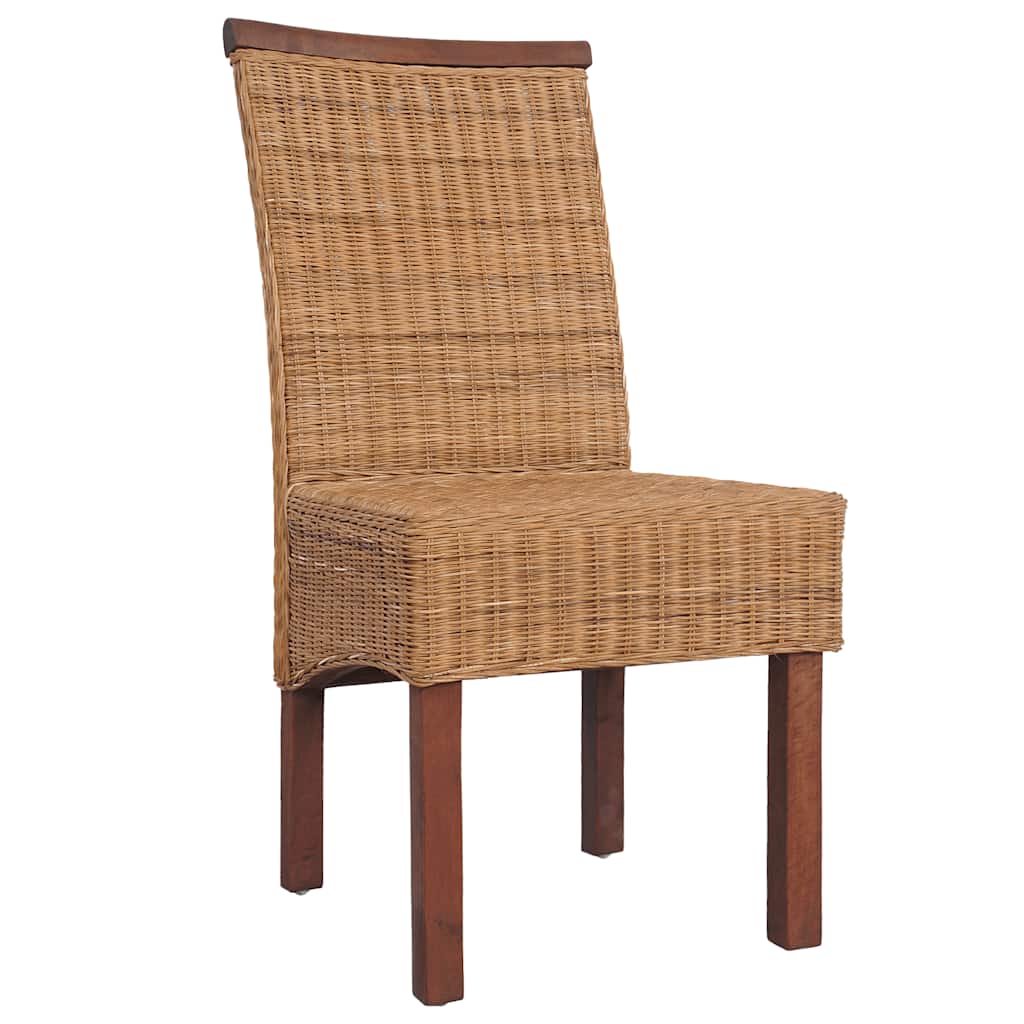 Sedie Da Pranzo 4 Pz Marroni In Rattan Naturale - Image 3