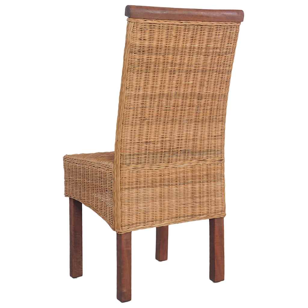 Sedie Da Pranzo 4 Pz Marroni In Rattan Naturale - Image 6