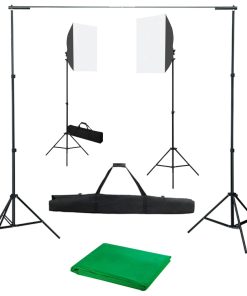 Kit Per Studio Fotografico Con Luci Softbox E Fondale