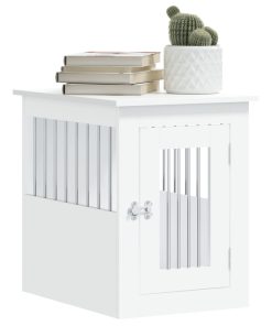 Gabbia Cani Da Arredamento Bianca 45x62x59cm Legno Multistrato
