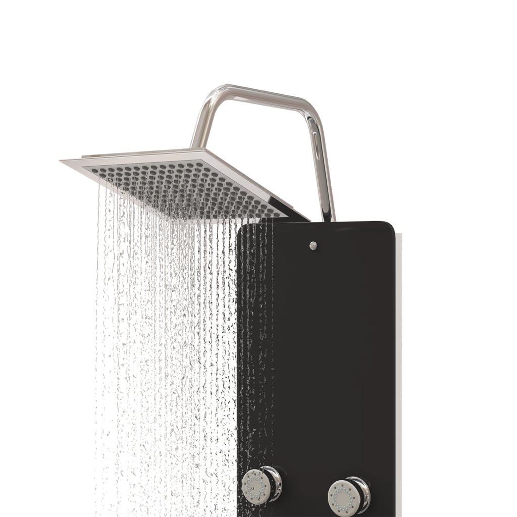 Pannello Doccia In Vetro 25x47,5x130 Cm Nero - Image 2