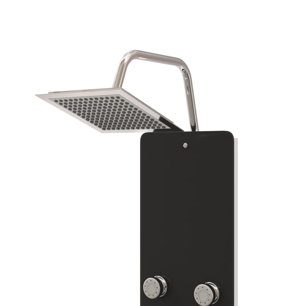 Pannello Doccia In Vetro 25x47,5x130 Cm Nero