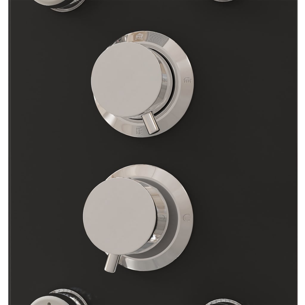 Pannello Doccia In Vetro 25x47,5x130 Cm Nero - Image 3