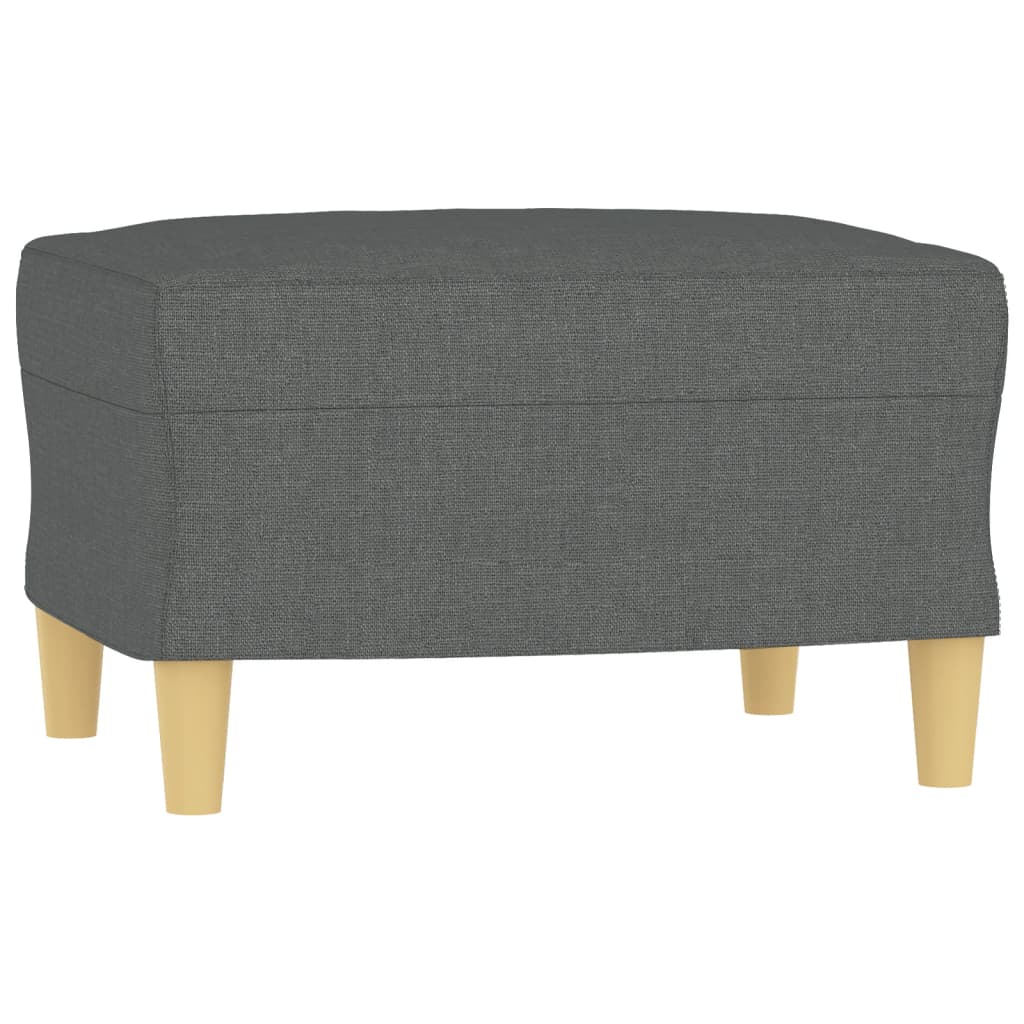 Poltrona Con Poggiapiedi Grigio Scuro 60 Cm In Tessuto