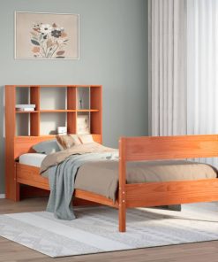 Letto Libreria Senza Materasso Marrone Cera 75x190 Cm In Pino