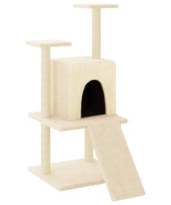 Albero Per Gatti Con Tiragraffi In Sisal Crema 110 cm