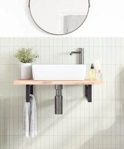 Reggimensole Per Lavabo 2 Pz Nere Rettangolari In Acciaio