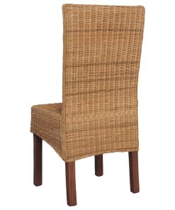 Sedie Da Pranzo 4 Pz Marroni In Rattan Naturale