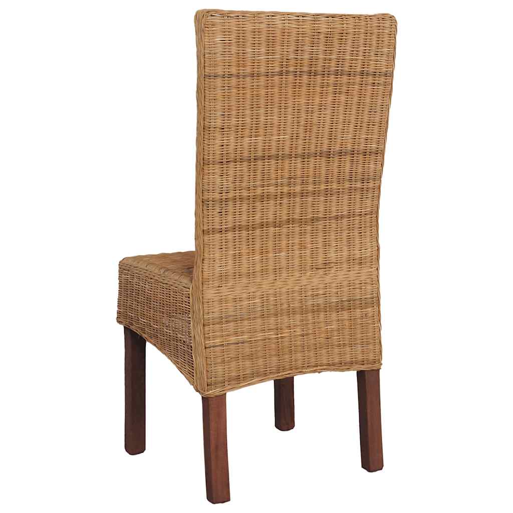 Sedie Da Pranzo 4 Pz Marroni In Rattan Naturale