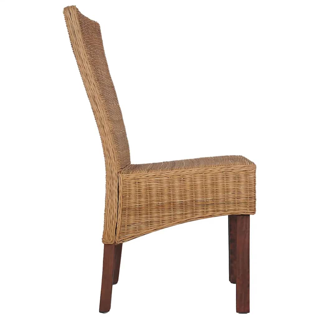 Sedie Da Pranzo 4 Pz Marroni In Rattan Naturale - Image 2