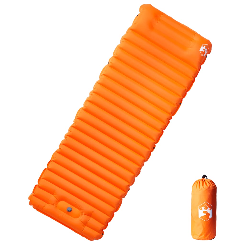 Materasso Campeggio Autogonfiabile Cuscini 1 Persona Arancio - Image 6