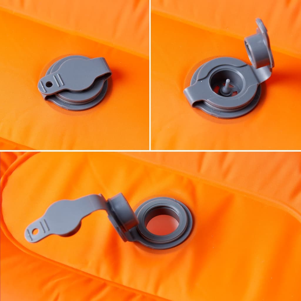Materasso Campeggio Autogonfiabile Cuscini 1 Persona Arancio - Image 3