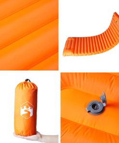 Materasso Campeggio Autogonfiabile Cuscini 1 Persona Arancio