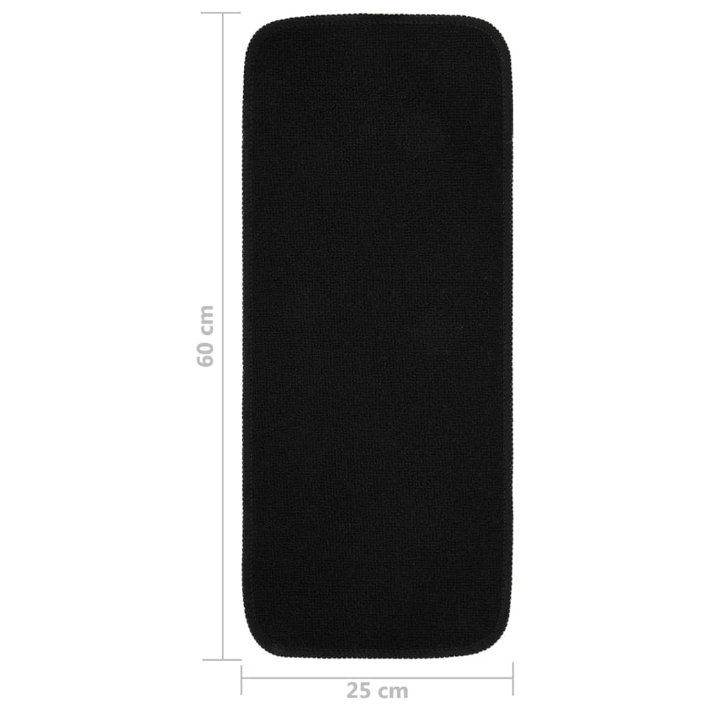 Tappetini Per Scale 15 Pz 60x25cm Neri Antiscivolo Rettangolari
