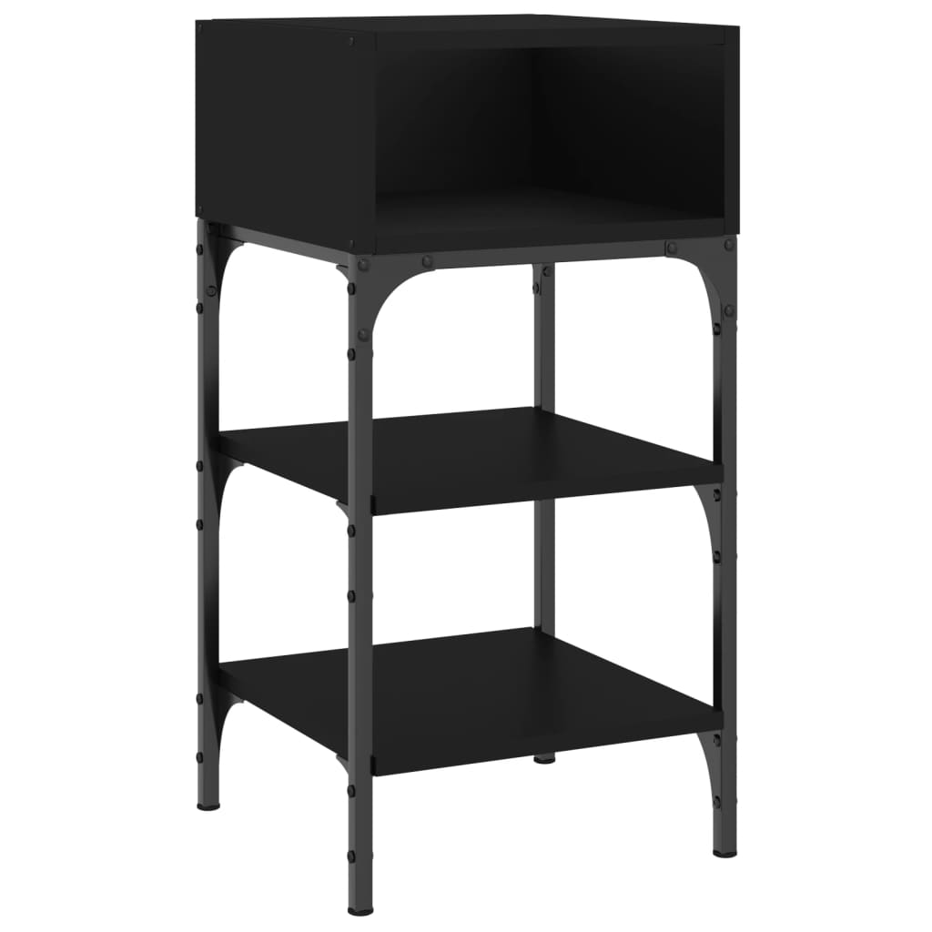 Comodini 2 Pz Neri 35x34,5x70 Cm In Legno Multistrato