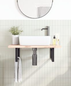 Reggimensole Per Lavabo 2 Pz Nere Rettangolari In Acciaio