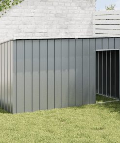Casetta Cani Con Tetto Antracite 196x91x110 Cm Acciaio Zincato