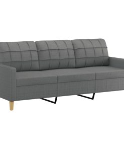 Set Di Divani 4 Pz Con Cuscini Grigio Scuro In Tessuto