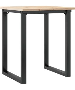 Tavolo Da Pranzo Telaio A O 60x60x75 Cm Legno Pino E Acciaio
