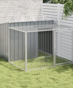 Cuccia Per Cani Con Recinto Antracite 153x194x110 Cm In Acciaio Zincato