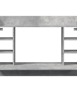 Scrivania A Parete Grigio Cemento 105x48x75cm Legno Multistrato