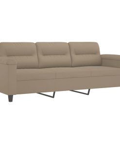 Divano A 3 Posti Tortora 180 Cm In Tessuto Microfibra