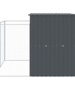 Casetta Cani Con Corsa Antracite 214x253x181 Cm Acciaio Zincato
