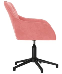 Sedia Girevole Da Ufficio Rosa In Velluto