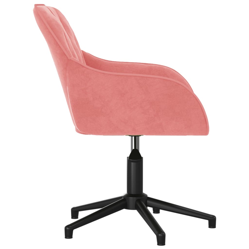 Sedia Girevole Da Ufficio Rosa In Velluto