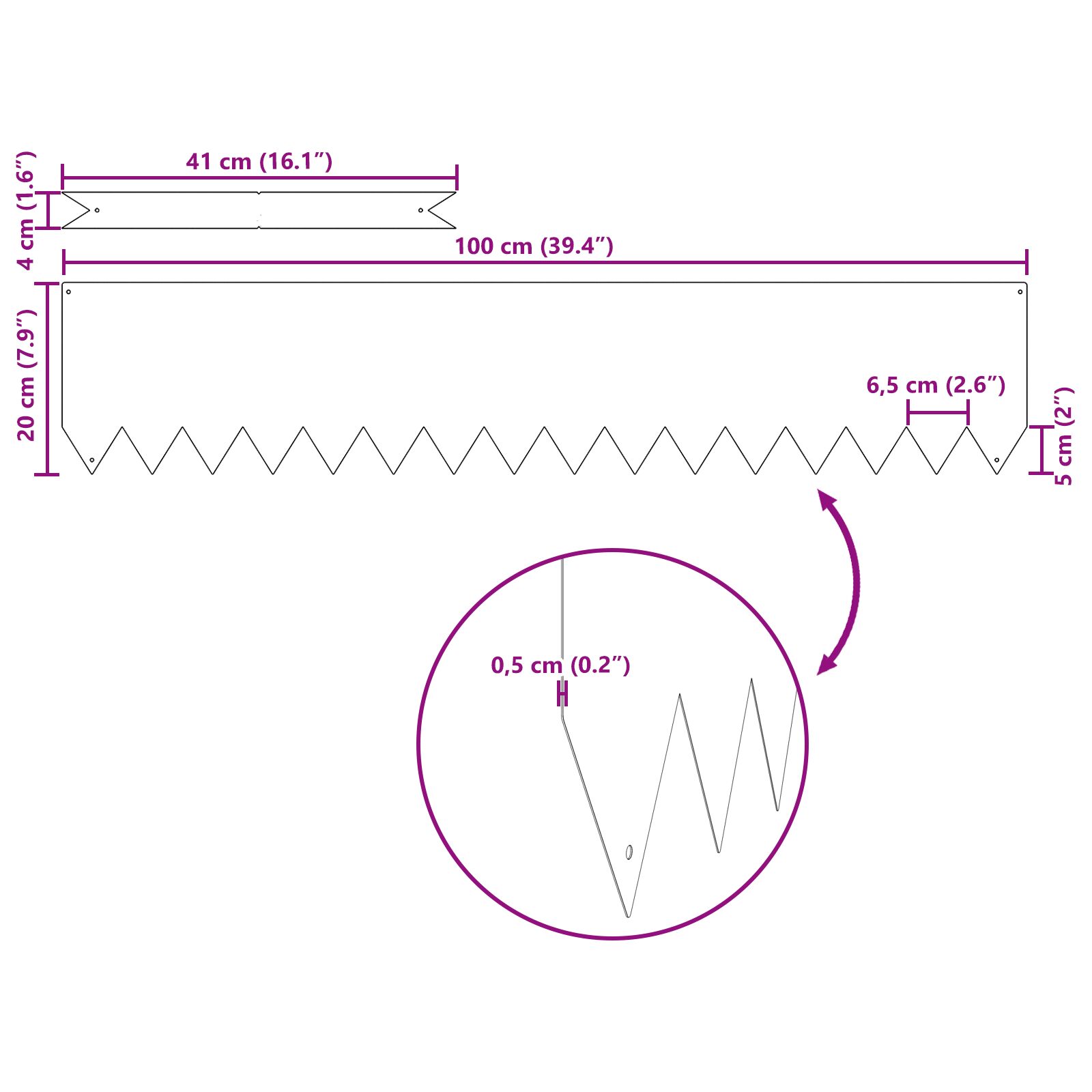 Bordura Per Prato 50 Pcs Argento 100 X 0.05 X 20 cm - Image 4
