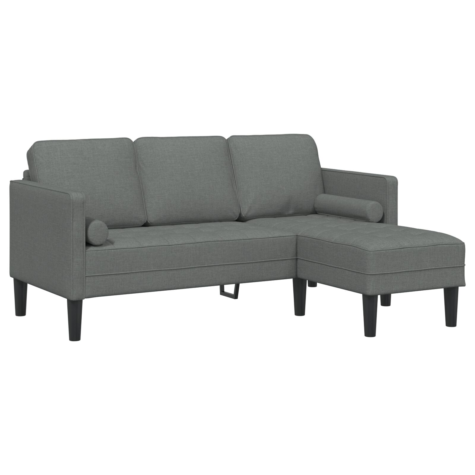 Set Di Divani 2 Pcs Grigio Scuro 173 X 131 X 67 Cm Tessuto