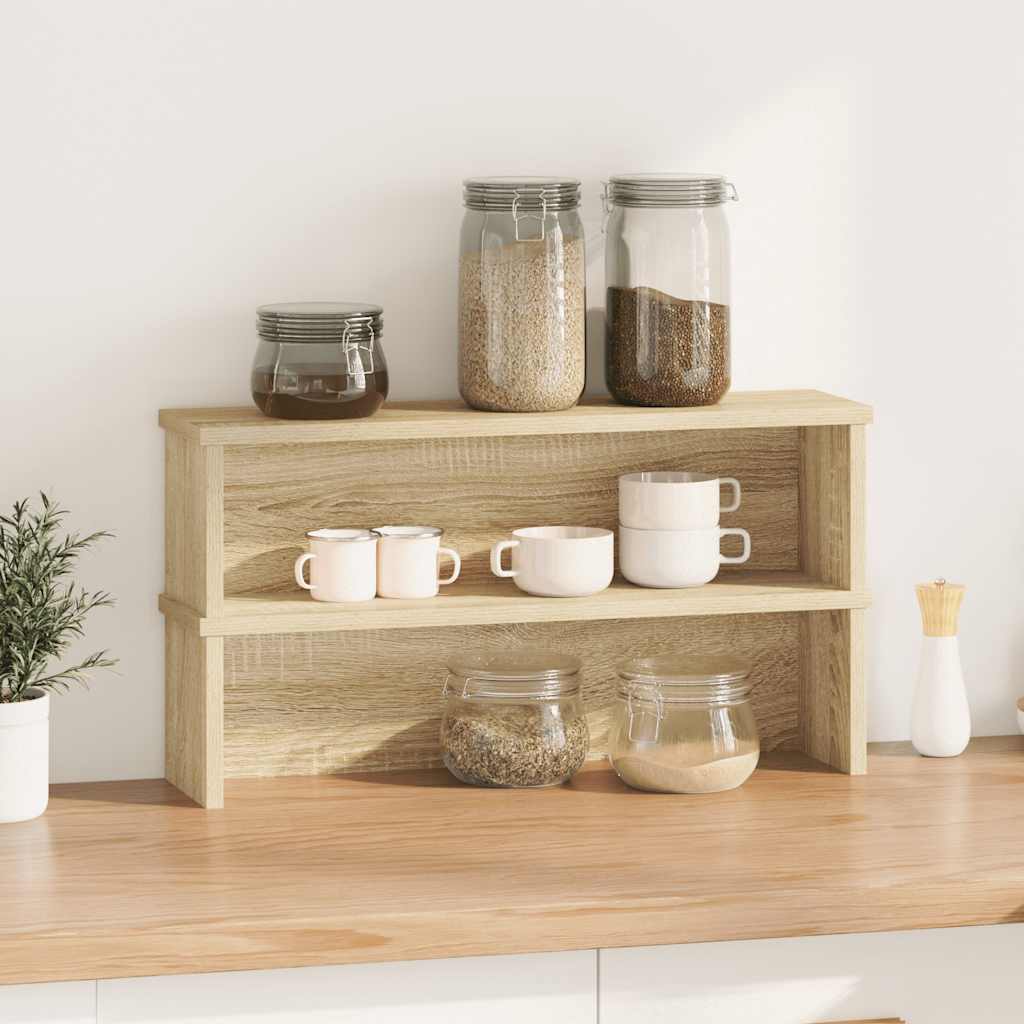 Scaffali Da Cucina Impilabili 2 Pz Rovere Sonoma 50x15x16 cm