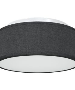 Lampada Da Soffitto Nero 30 X 13.5 Cm Tessuto