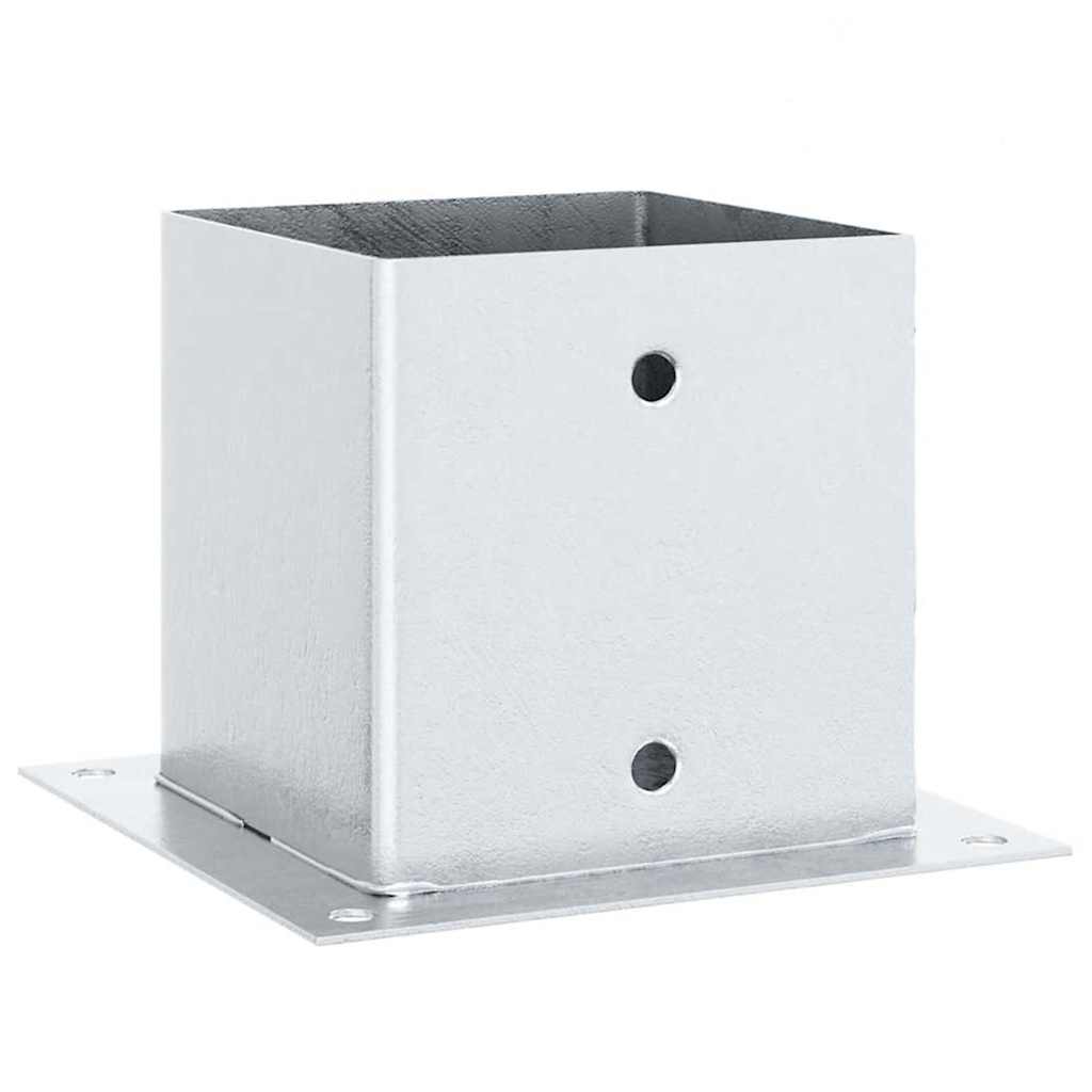 Basi Per Pali Quadrate 4 Pz Argento 141x141 Mm Acciaio Zincato - Image 5