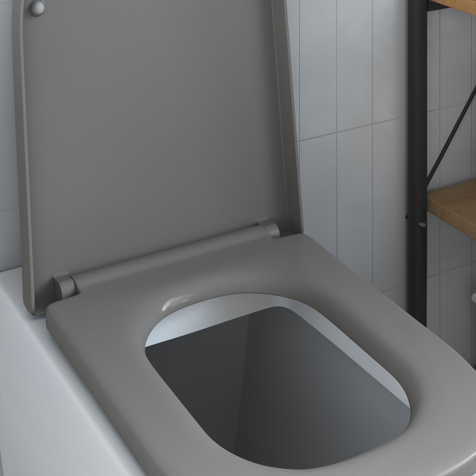 Sedile Del Wc Con Rilascio Rapido Grigio 44.5 X 35 X 3.6 cm - Image 5